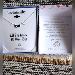 NEW! Sterling Silver Flip Flops Necklace